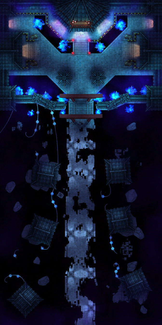 Youkai Night Market & Spirit Realm Entrance Battlemap - fantasy-themed multi-level structure - Digital, Foundry VTT,